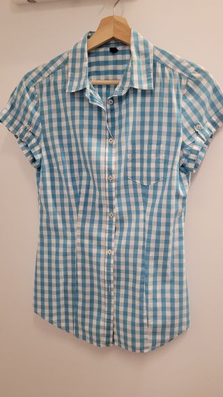 Camisa de cuadros Benetton manga corta