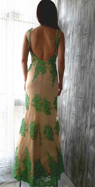 Vestido de noche fiesta de encaje corte sirena