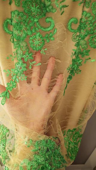 Vestido de noche fiesta de encaje corte sirena