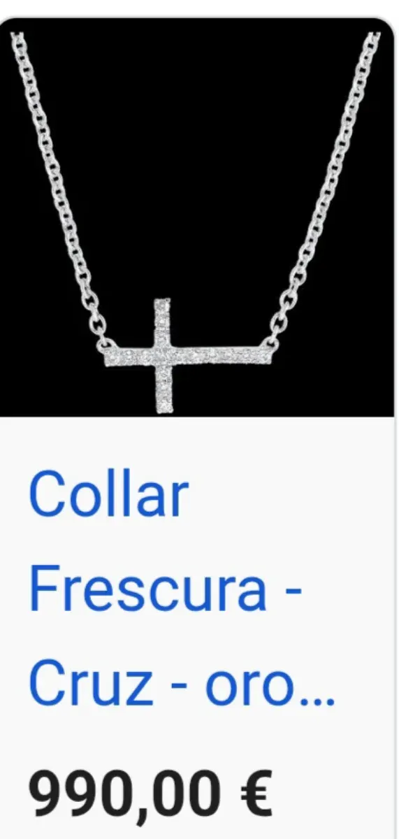 Preciosa cadena con cruz oro 18 kilates