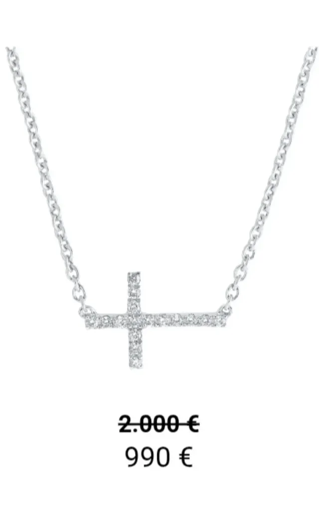 Preciosa cadena con cruz oro 18 kilates