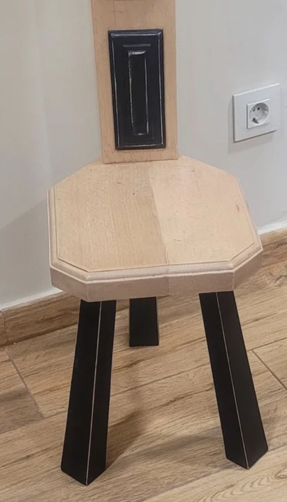 Silla madera maciza,perchero