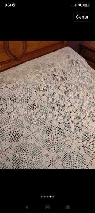 Manta colcha crochet cama vintage