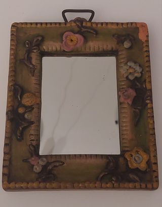 Specchio Kuntner cornice argilla fiori v