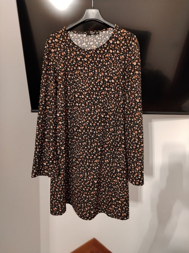 Vestito mango fiori maniche lunghe