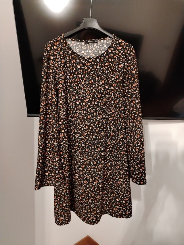 Vestito mango fiori maniche lunghe