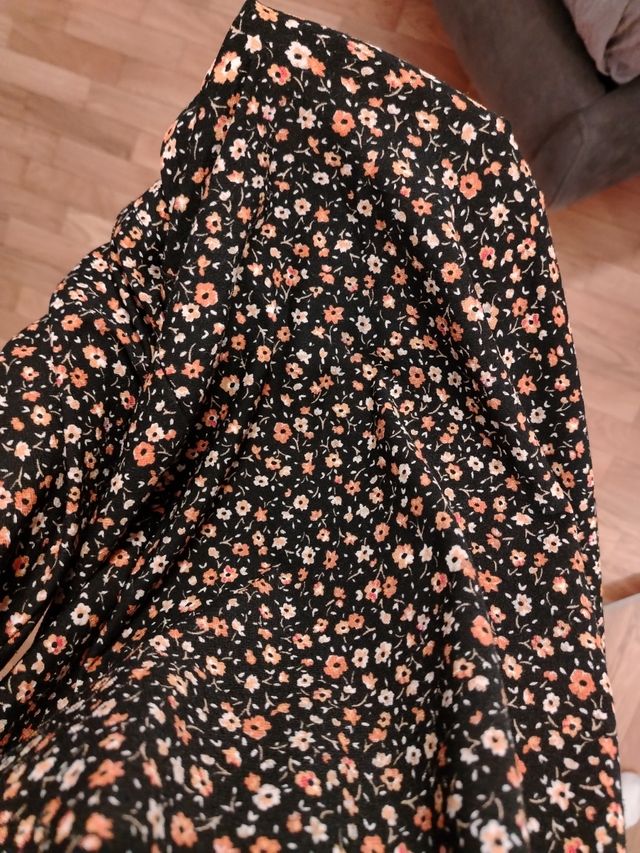 Vestito mango fiori maniche lunghe