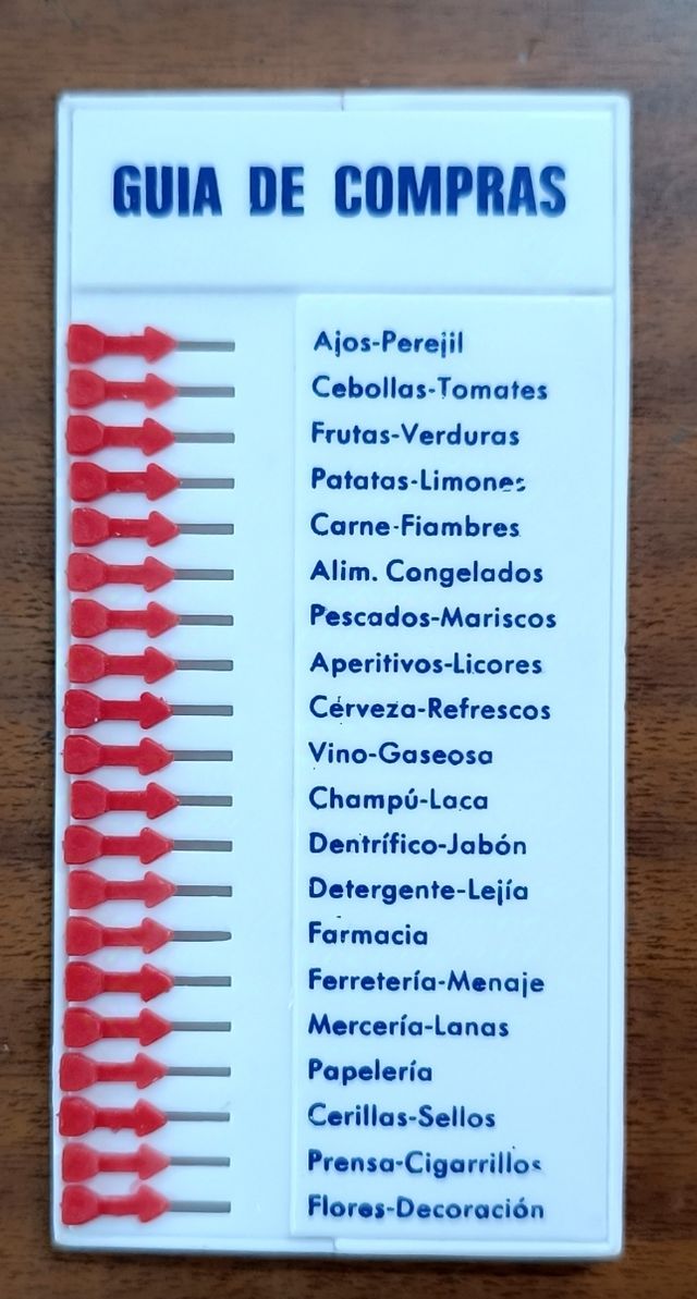 Lista de la compra antigua