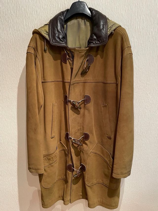 Trenca de piel auténtica de hombre.  Talla XL