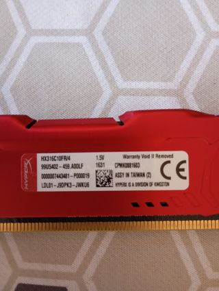 Memoria Ram Kingston HyperX Fury Red 4GB DDR3 1600