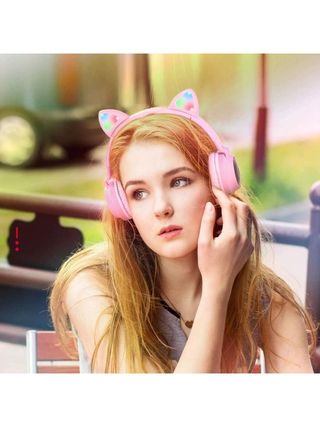Audifonos Para Niña Con Orejas De Gato Bluetooth