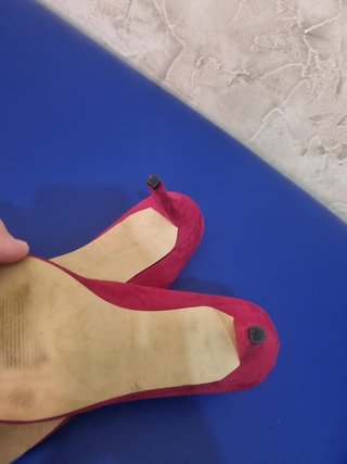 Zapato rojo ante tacón n41