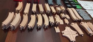 Vías de madera para niños