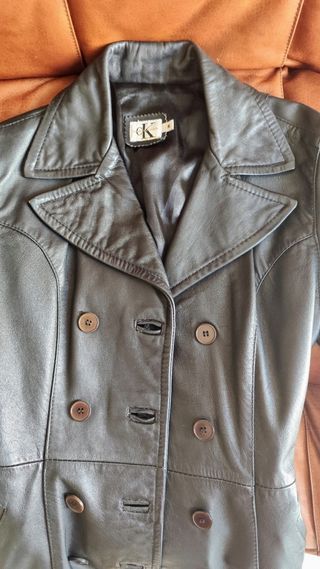 Abrigo chaquetón cuero Calvin Klein