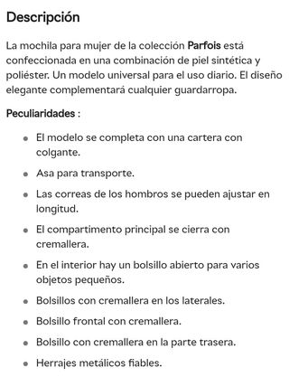 Mochila Parfois nueva
