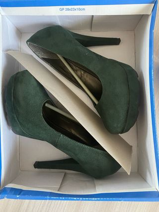 Scarpe verdi donna tacco 12 con plateau