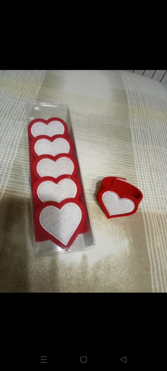 Set 6 porta tovagliolo/ segnaposto cuore