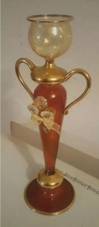 Anfora antica vetro Murano- Porta candele vintage