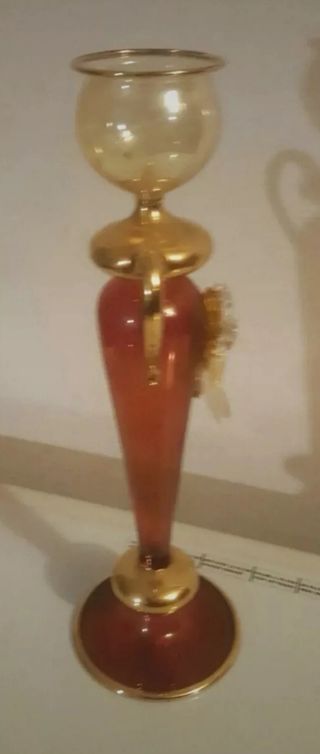 Anfora antica vetro Murano- Porta candele vintage