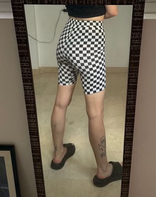 Leggings cuadros negro y blanco