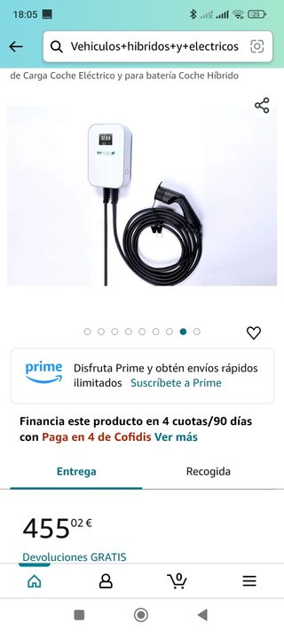 Cargador de coche eléctrico nuevo sin usar negocia