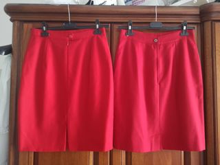 Gonne rosse 100% lana vergine sartoriali tg 42