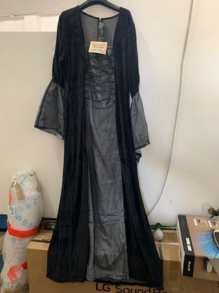 Vestido medieval "Medusa" Negro/gris 2116 talla XL