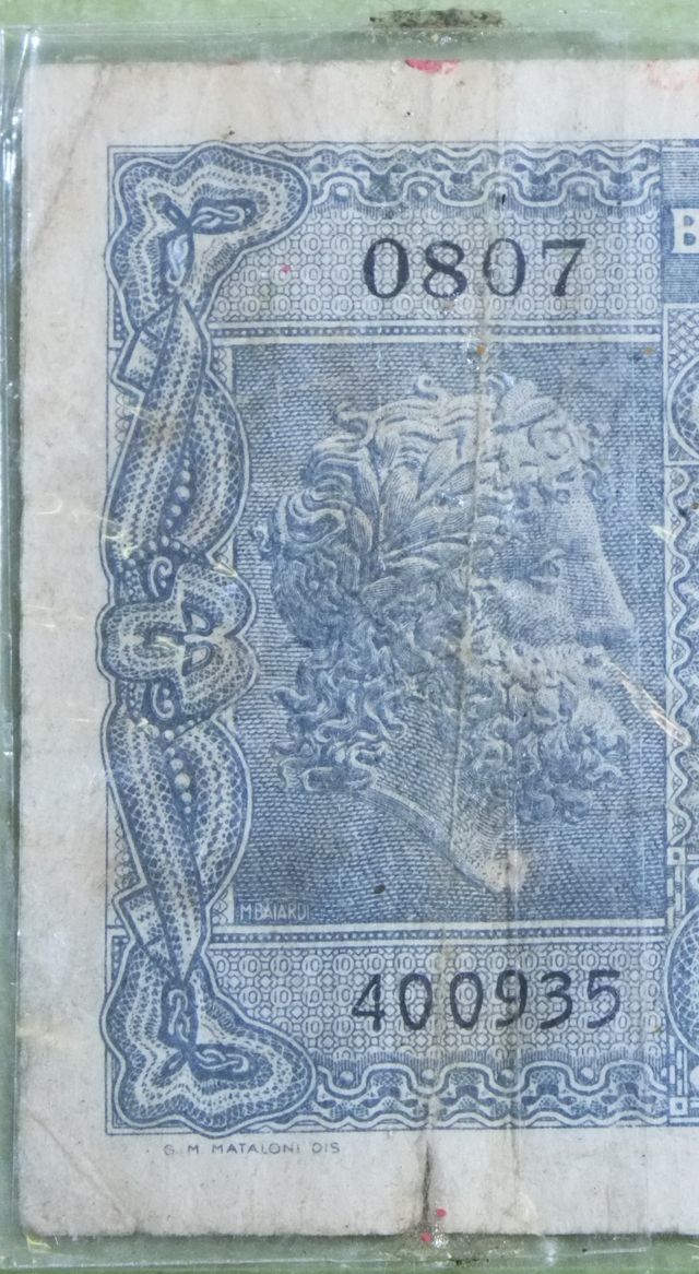 Cartamoneta circolata del 1944 Lire 10 Italia