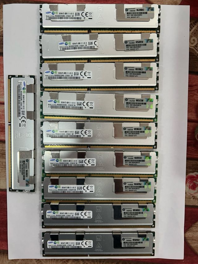 modulos de 16GB y 4GB para servidor DDR3 y DDR2