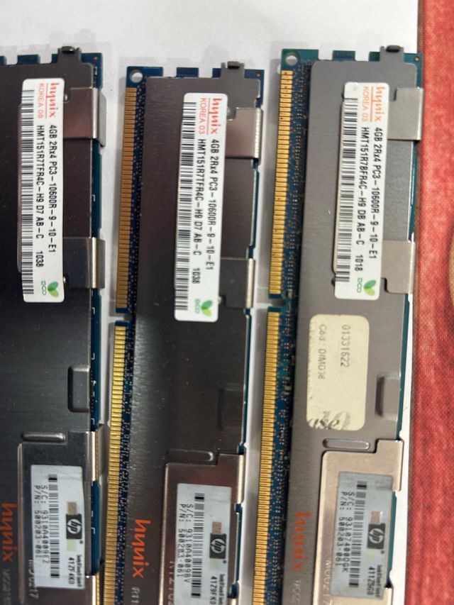modulos de 16GB y 4GB para servidor DDR3 y DDR2