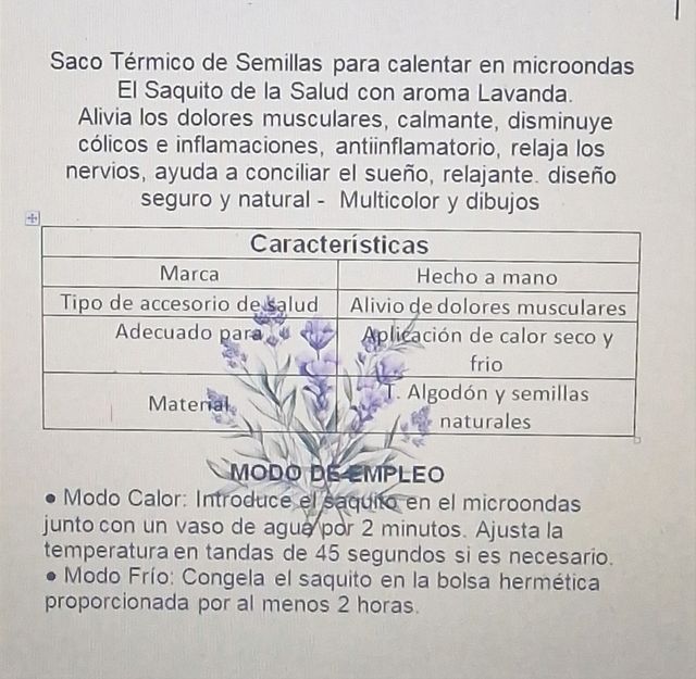 Saco terapéutico de semillas