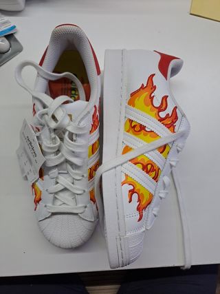 Adidas Superstar Embroidered Flames
