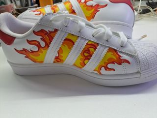 Adidas Superstar Embroidered Flames