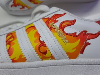 Adidas Superstar Embroidered Flames