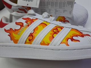 Adidas Superstar Embroidered Flames