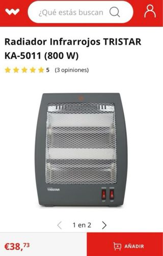 Radiador infrarrojos Tristar NUEVO