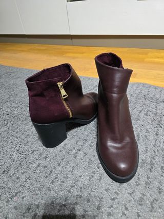 Botines granate 39 stradivarius