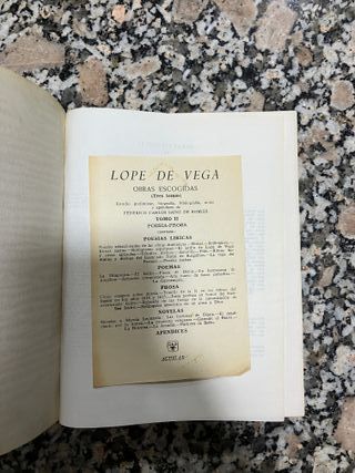 2 Tomos de las Obras Escogidas de Lope de Vega
