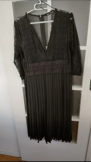 Vestido encaje Zara negro