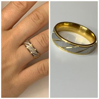 Preciosa Alianza compromiso  💍 bañado en oro 