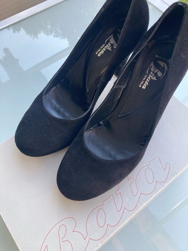 Zapatos salón Ante Negro