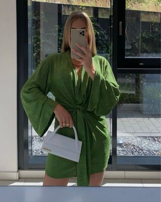 Vestido kimono jacquard