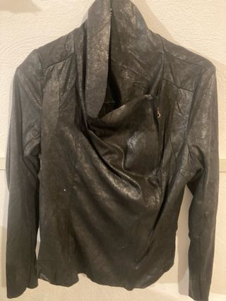 Giacca nera effetto pelle taglia 42/44