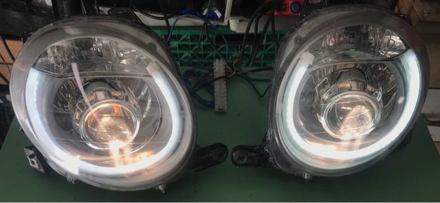 Coppia fari led dinamici lenticolari fiat 500