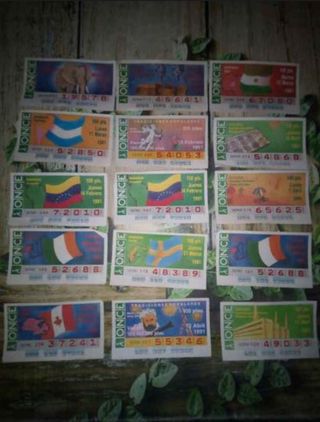 Cupones de Lotería de 1991 de 100pts