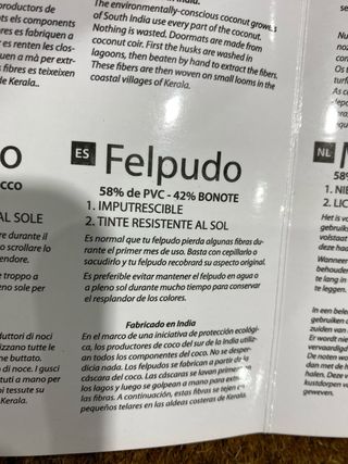 Felpudo alfombra entrada fibra coco