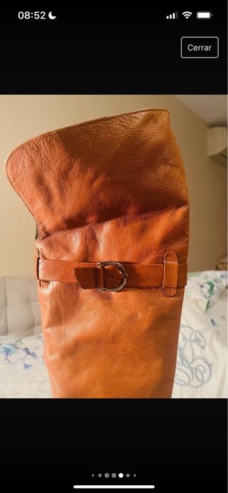 Botas piel cuero caña alta tacón