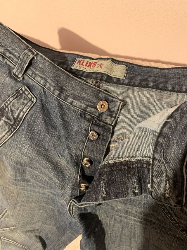 Jeans uomo per lavoro in puro cotone con bottoni