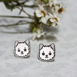 Pendientes westie plata