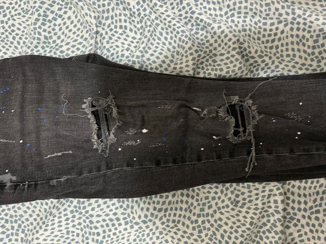 Tejano Negro Con Pintura Bershka